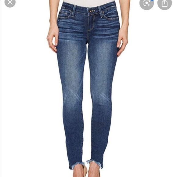 Paige Verdugo Ankle Jeans Denim Chewed Raw Hem - Picture 1 of 8